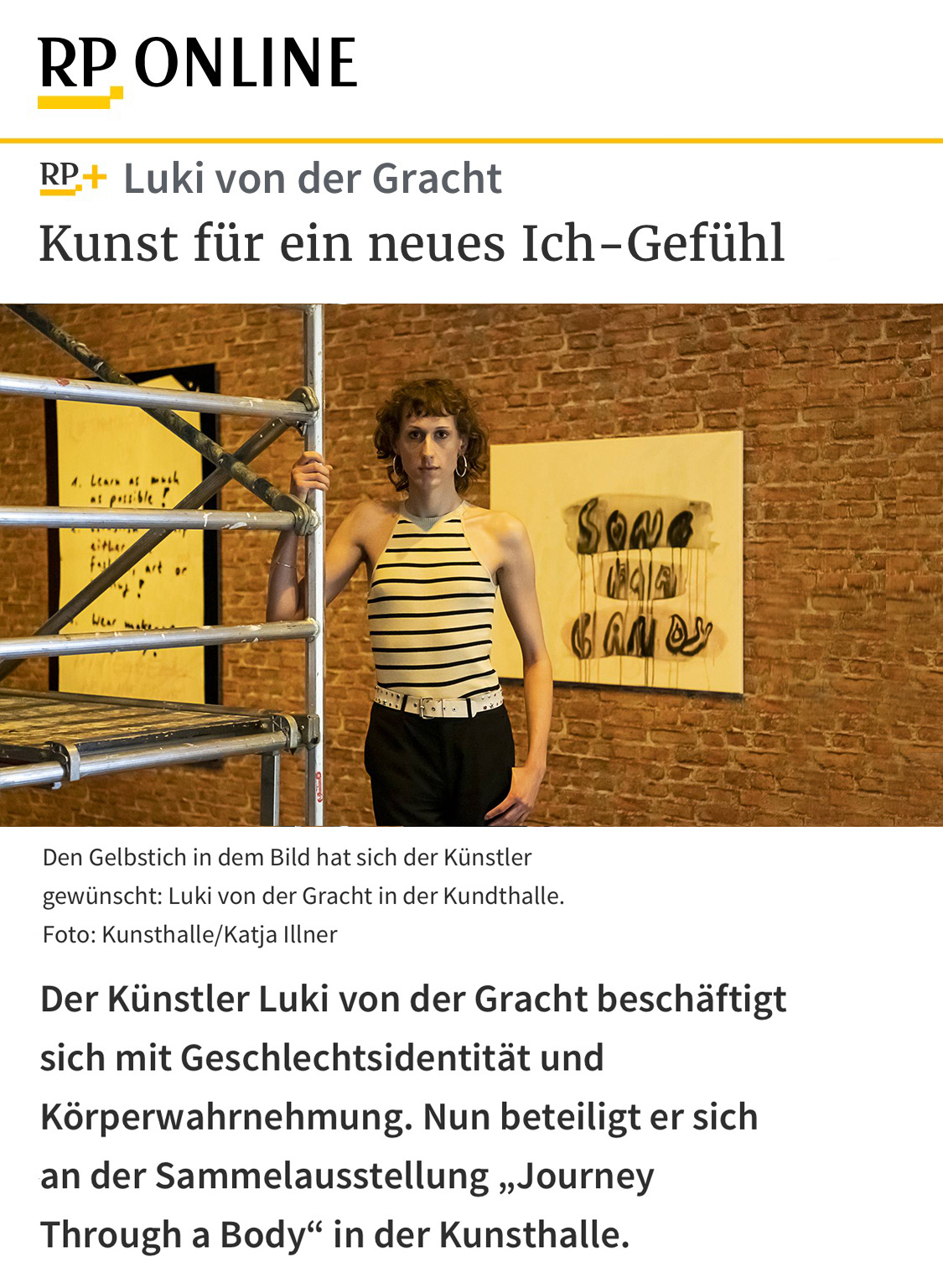 Luki von der Gracht Journey Through A Body – Kunsthalle Düsseldorf